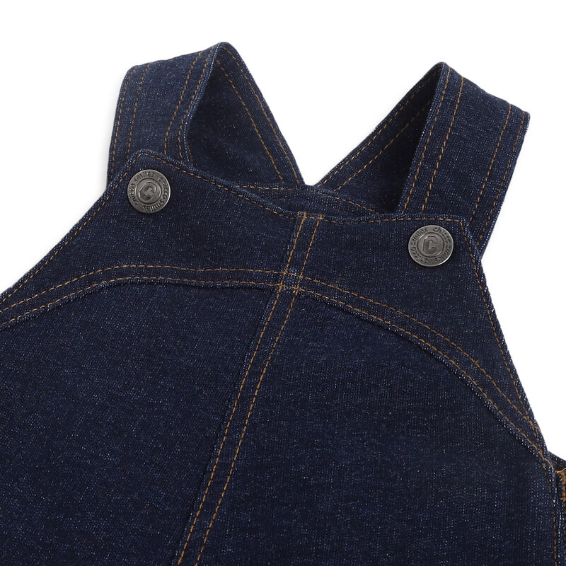 Boys Dark Blue Printed Long Dungaree image number 2